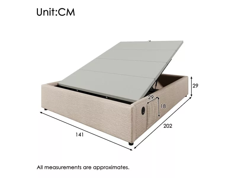 Lit coffre 140x200 cm WISHDOR coloris naturel – Image 5