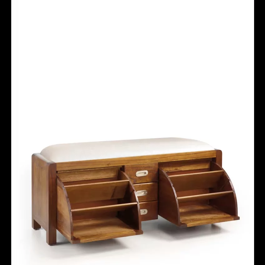 Flash - Meuble à chaussures en bois marron rembourré L 125 cm – Image 4