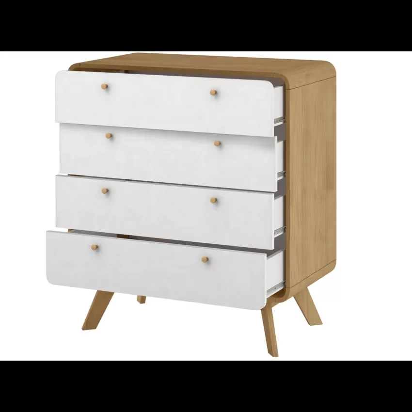 Cassie - Commode avec 4 tiroirs en effet chêne blanc – Image 5