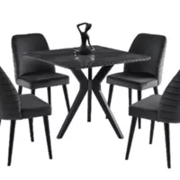 Petite table à manger carrée korza 80cm-couleur noir Sorcha