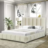 Lit 2 places 180×200 cm HABITAT ET JARDIN coloris beige