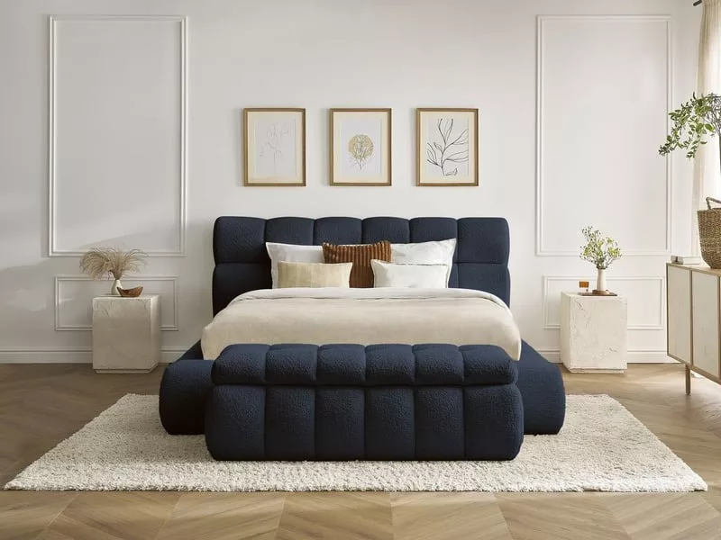 Lit coffre 140x190 cm BOBOCHIC MONT-BLANC coloris bleu – Image 5