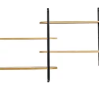 Étagère murale en bois manguier massif et métal noir L122 cm AKINA