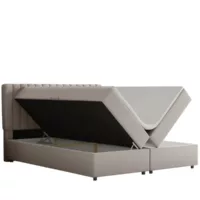 Lit 2 places 160×200 cm PANDA MOBEL coloris beige