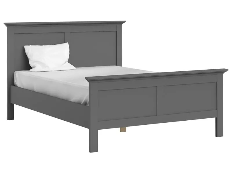 Lit simple 140x190 cm HARLINGTON coloris Gris – Image 3