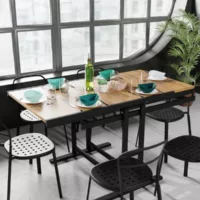 Table modulable (l120 x l78 x h77,5 cm) convertible en etagère – style industriel