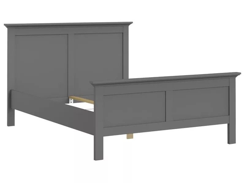 Lit simple 140x190 cm HARLINGTON coloris Gris – Image 4