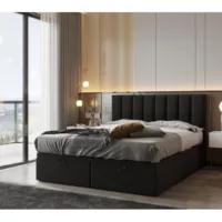 Lit 2 places 200×200 cm TRADA TROPEA200-P-BL coloris noir