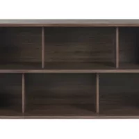 Bibliothèque basse finition bois foncé noyer L140 cm EPURE