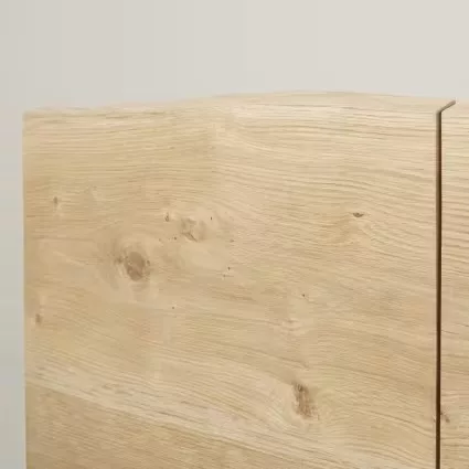 Magnus - Buffet enfilade vintage 4 portes en bois de chêne massif L220 – Image 3