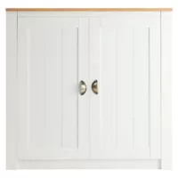 Bolton – Buffet 2 portes battantes en bois, blanc/brun