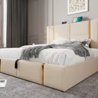 Lit coffre 160×200 cm GUTENACHT coloris beige