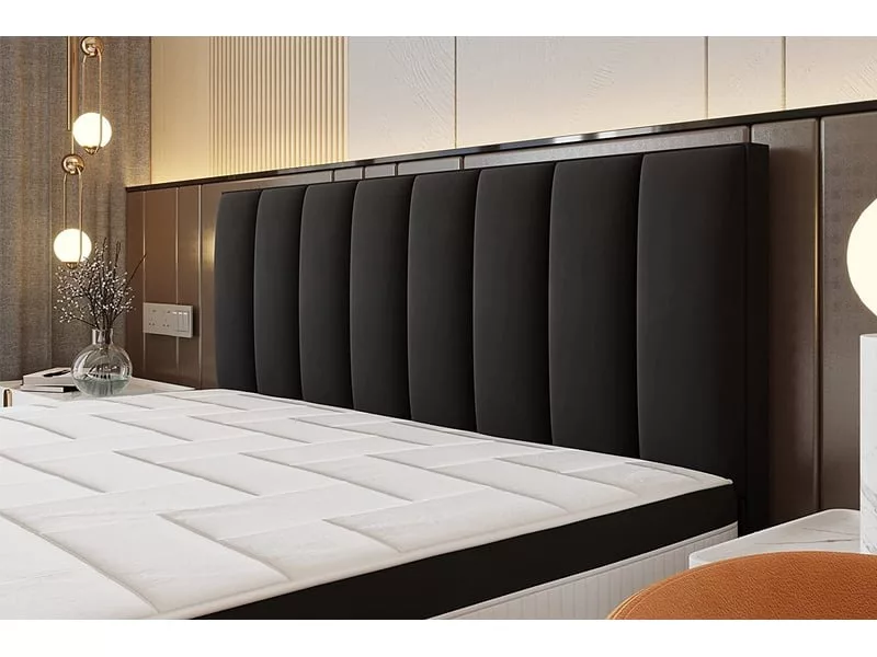 Lit 2 places 200x200 cm TRADA TROPEA200-P-BL coloris noir – Image 3