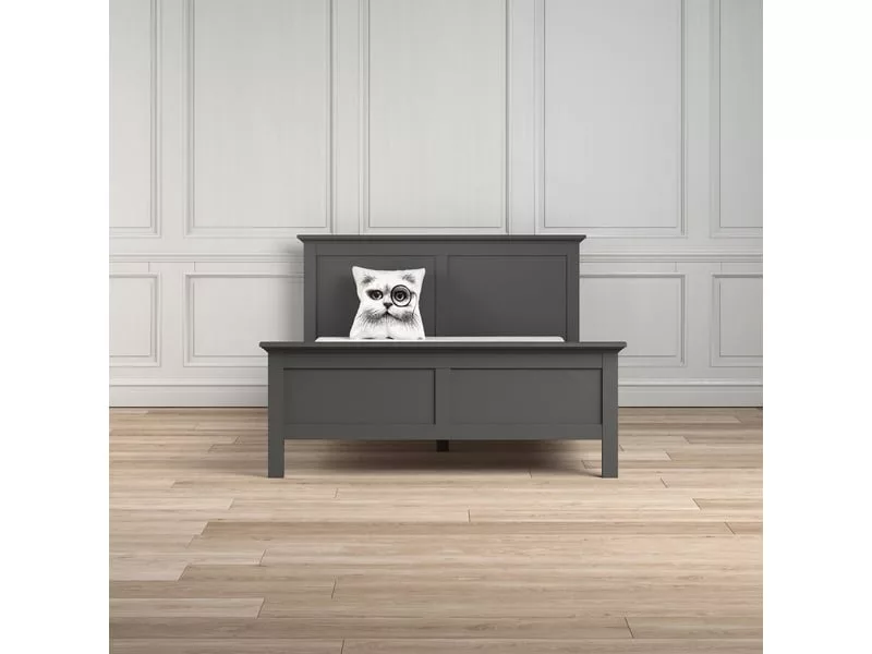 Lit simple 140x190 cm HARLINGTON coloris Gris – Image 7