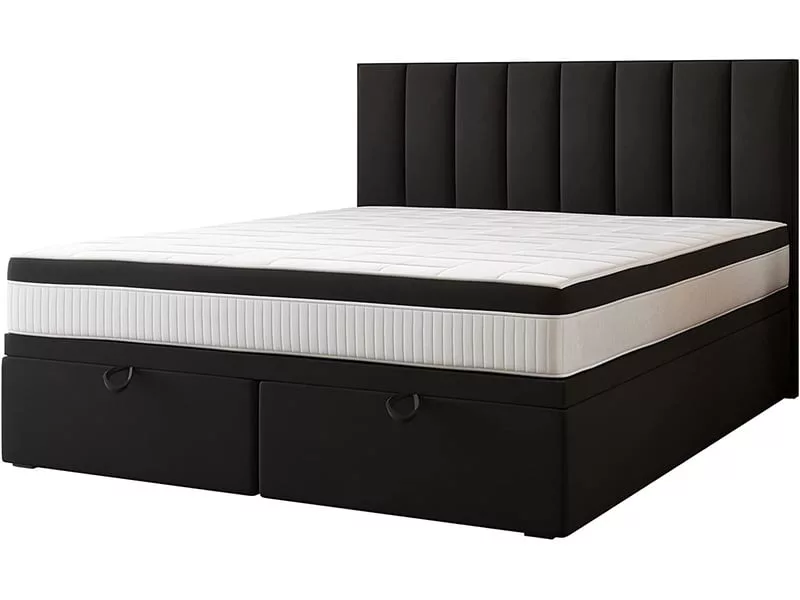 Lit 2 places 200x200 cm TRADA TROPEA200-P-BL coloris noir – Image 4