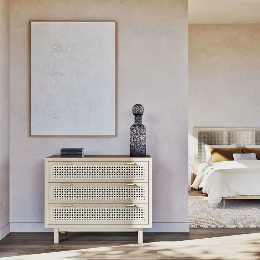 Maisons du Monde Canopy - Commode double 6 tiroirs et cannage en rotin L150 – Image 5