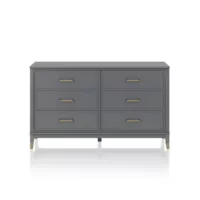 Westerleigh – Commode avec 6 tiroirs en mélaminé gris graphite