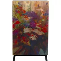 Fleur – Armoire 2 portes en manguier massif motifs fleurs