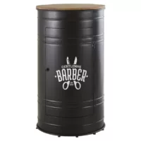 Harlem – Meuble de bar en métal noir et sapin massif