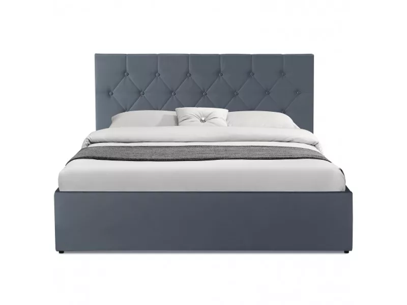 Lit coffre 140x190 cm ID MARKET coloris gris – Image 3