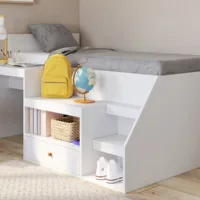 Lit combiné 90×190 cm ID MARKET coloris blanc