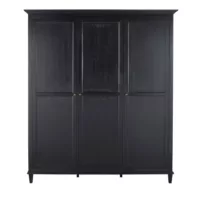 Cambronne – Armoire 3 portes noire L179