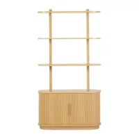 Bibliothèque finition bois clair chêne avec rangement 2 portes coulissantes L90 cm EPIC