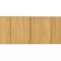 Buffet design en bois clair chêne massif gravé 4 portes L180 cm GOSHI