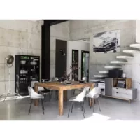 Stockholm – Table à manger carrée en sheesham massif 8 personnes L140