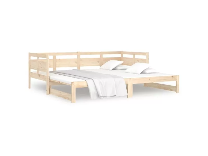 Lit gigogne 90x190 cm coloris marron – Image 6