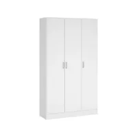 Beaumont – Armoire polyvalente à 2 portes effet bois blanc 109×37 cm