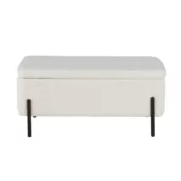 Egon – Banquette-coffre bouclettes blanches