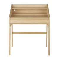 Bureau pupitre beige 1 niche et plateau coulissant