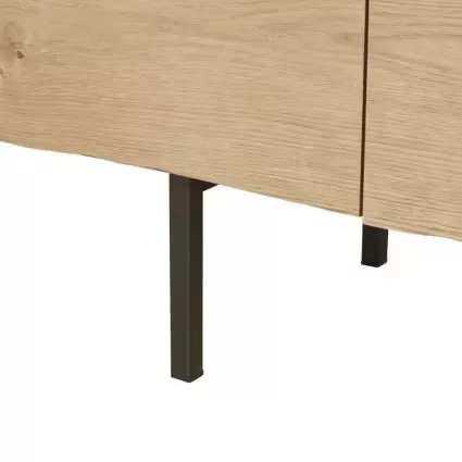 Magnus - Buffet enfilade vintage 4 portes en bois de chêne massif L220 – Image 4