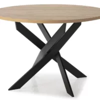 Table de séjour rond(e) fixe bicolore MILENA – 120×120