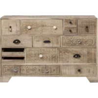 PURO – Commode 14 tiroirs ethnique en manguier massif sculpté