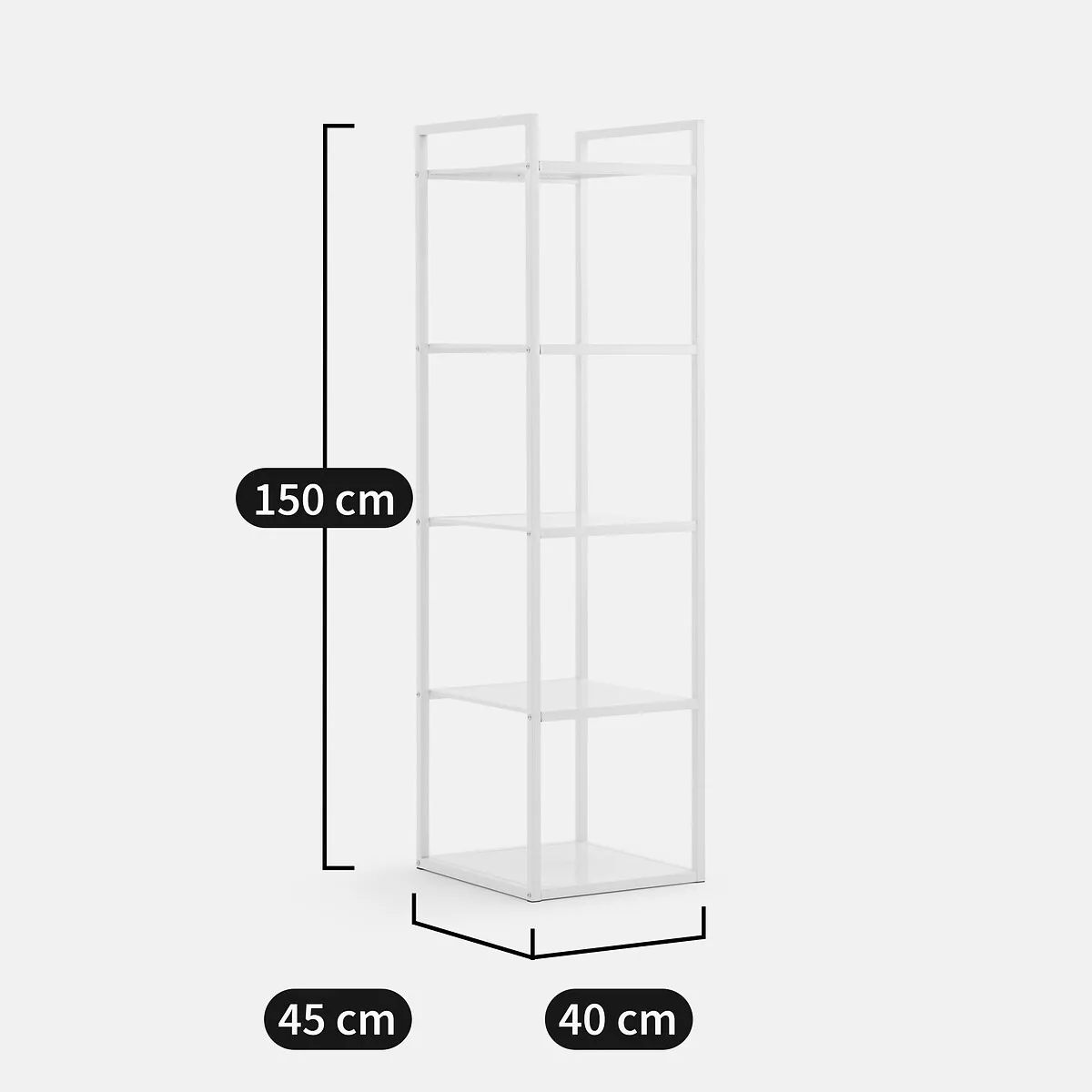 Module de dressing bas en métal acier, 5 étagères, ENIDE – Image 2