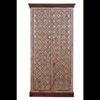 Jéliette – Armoire manguier en noyer et gris vieilli