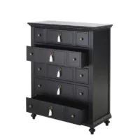 Cambronne – Chiffonier 5 tiroirs noir