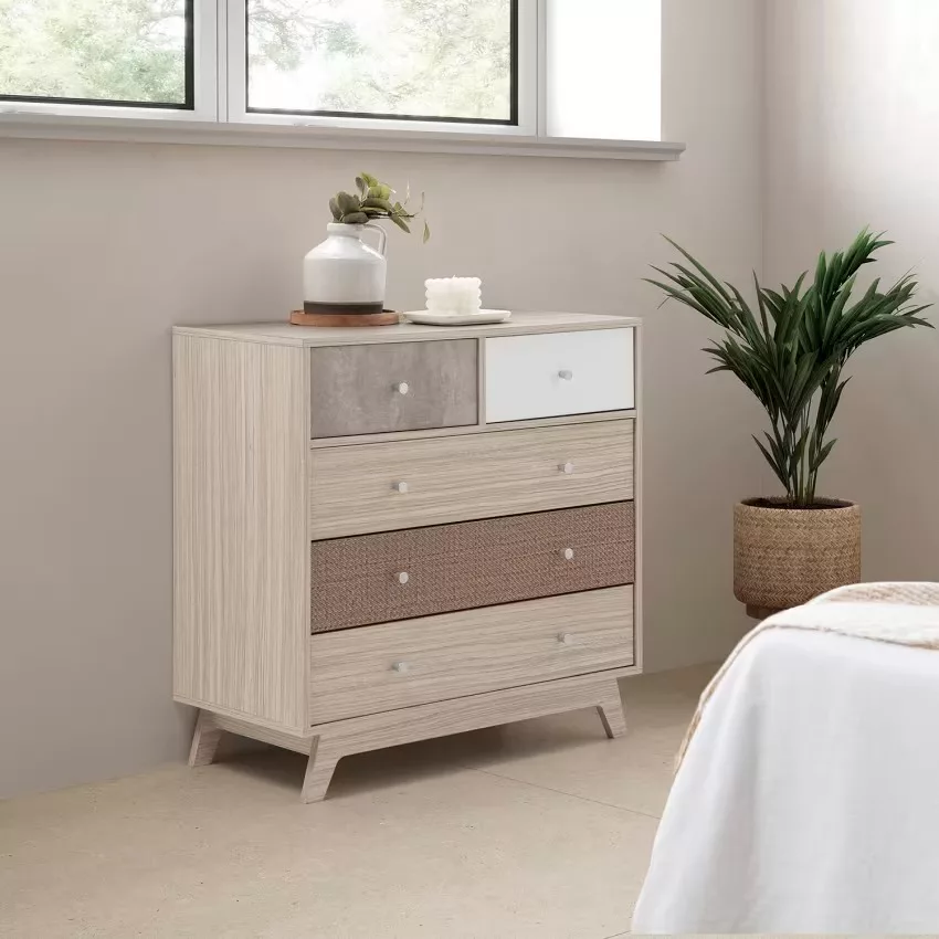 Maia - Commode de nuit 5 tiroirs multicolores – Image 3