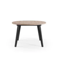 Table de séjour rond(e) avec allonge bois clair GLORY – 120×120-150max. cm
