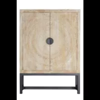 Armoire en manguier et pieds en métal blanc vieilli