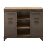 Wayne – Buffet 2 portes en métal et sapin L100