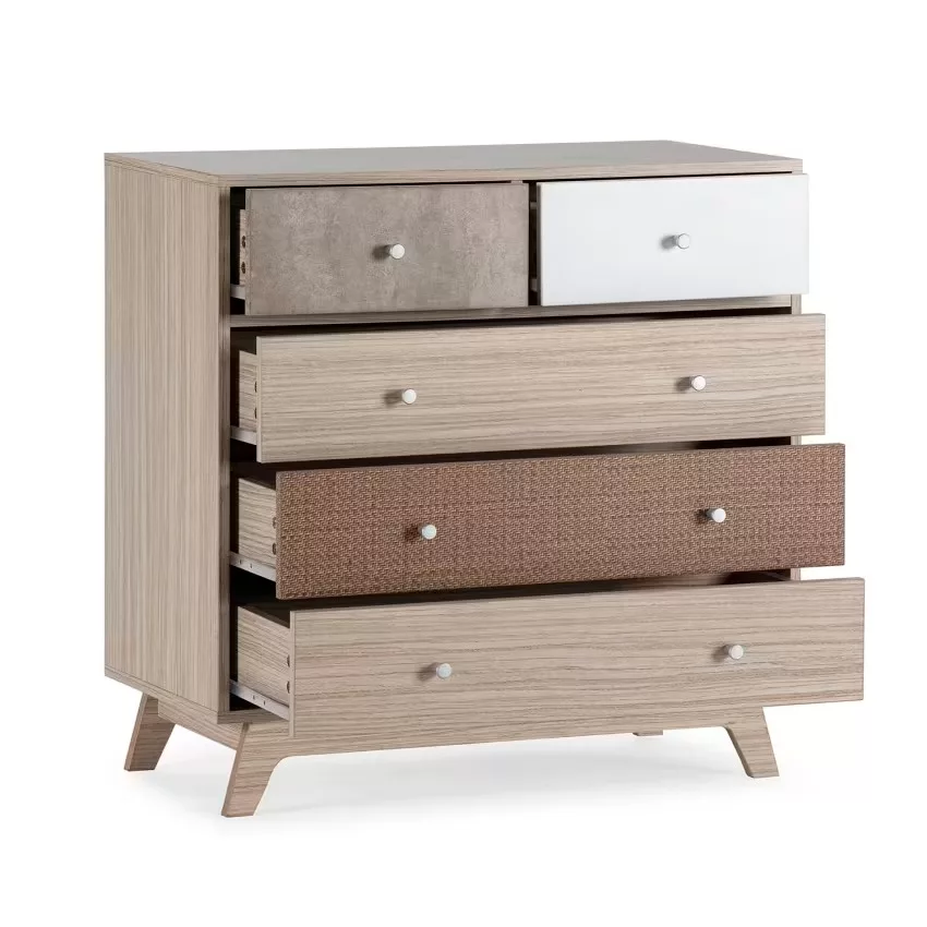 Maia - Commode de nuit 5 tiroirs multicolores – Image 4