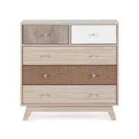 Maia – Commode de nuit 5 tiroirs multicolores