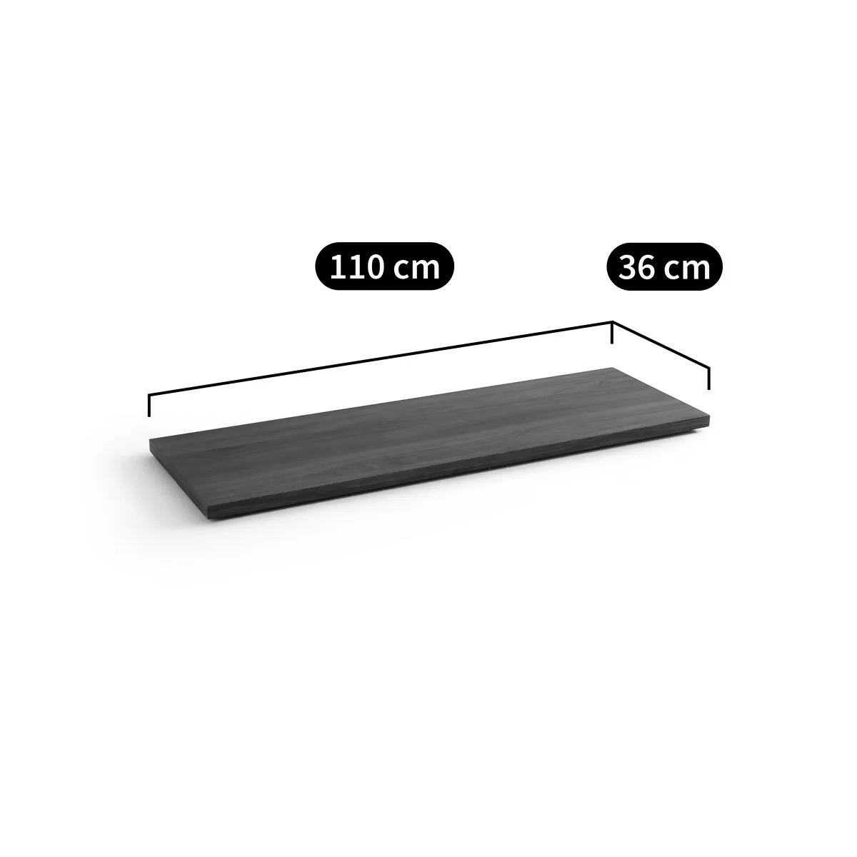 Lot de 2 étagères L110cm plaqué noyer, Johanez – Image 2