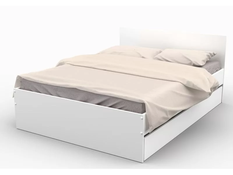 Lit 2 places 140x190 cm POLAR coloris Blanc – Image 5