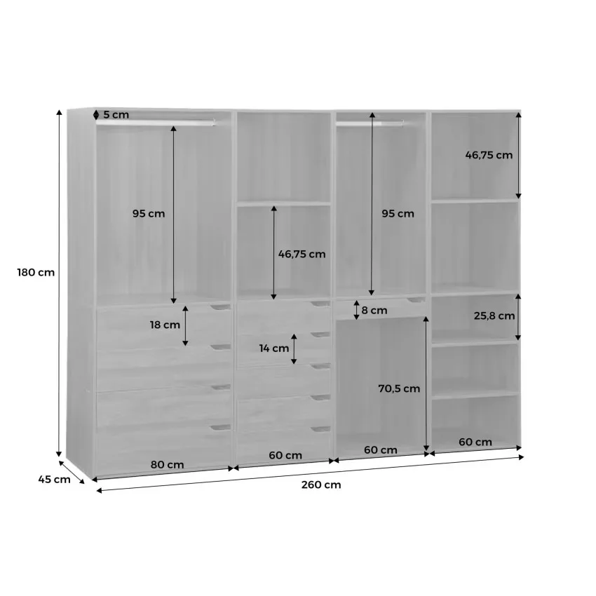 Modulo - Kit dressing modulable avec 4 éléments, blanc – Image 8