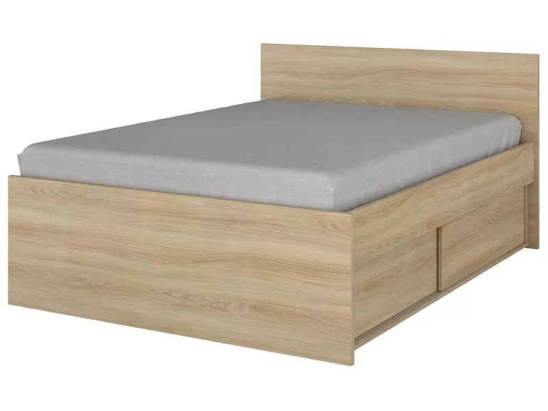 Lit avec rangement 140x190 cm OPUS coloris Chêne corvo – Image 5