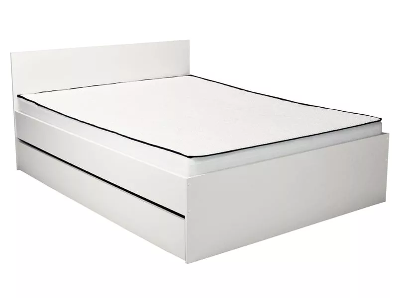 Lit 2 places 140x190 cm POLAR coloris Blanc – Image 6